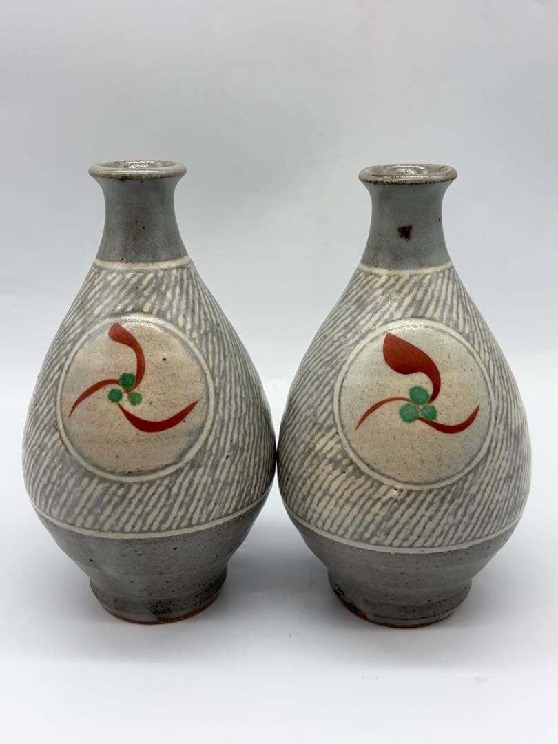 人間国宝 島岡達三作 酒器 徳利 ぐい吞み 共箱 -445-