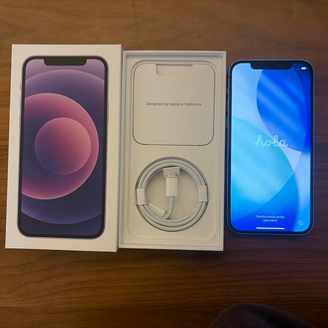 A*a様 Apple iPhone 12 パープル 本体 充電ケーブル付