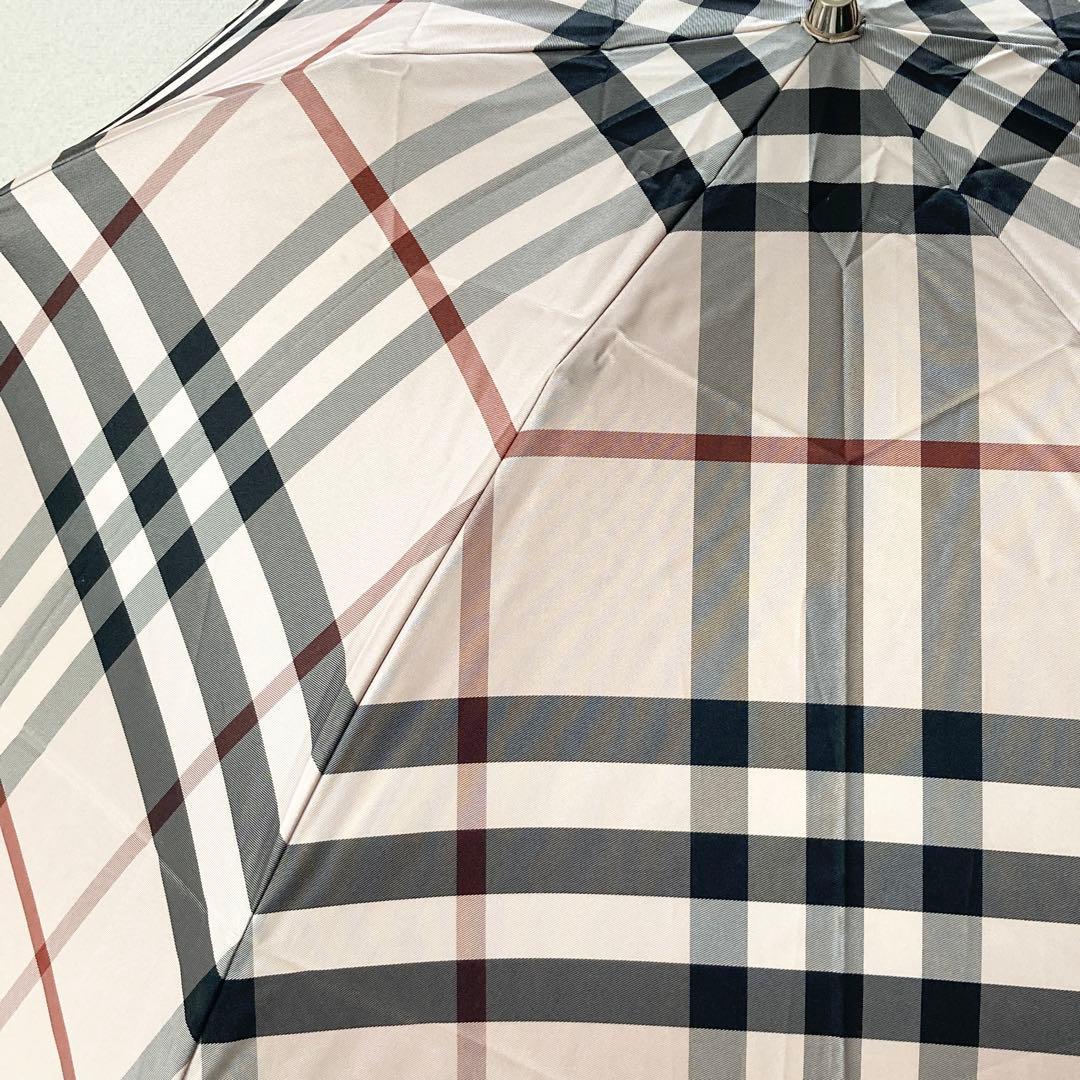 【未使用】バーバリー　折りたたみ傘　ノバチェック　雨傘　ユニセックス　ベージュ系