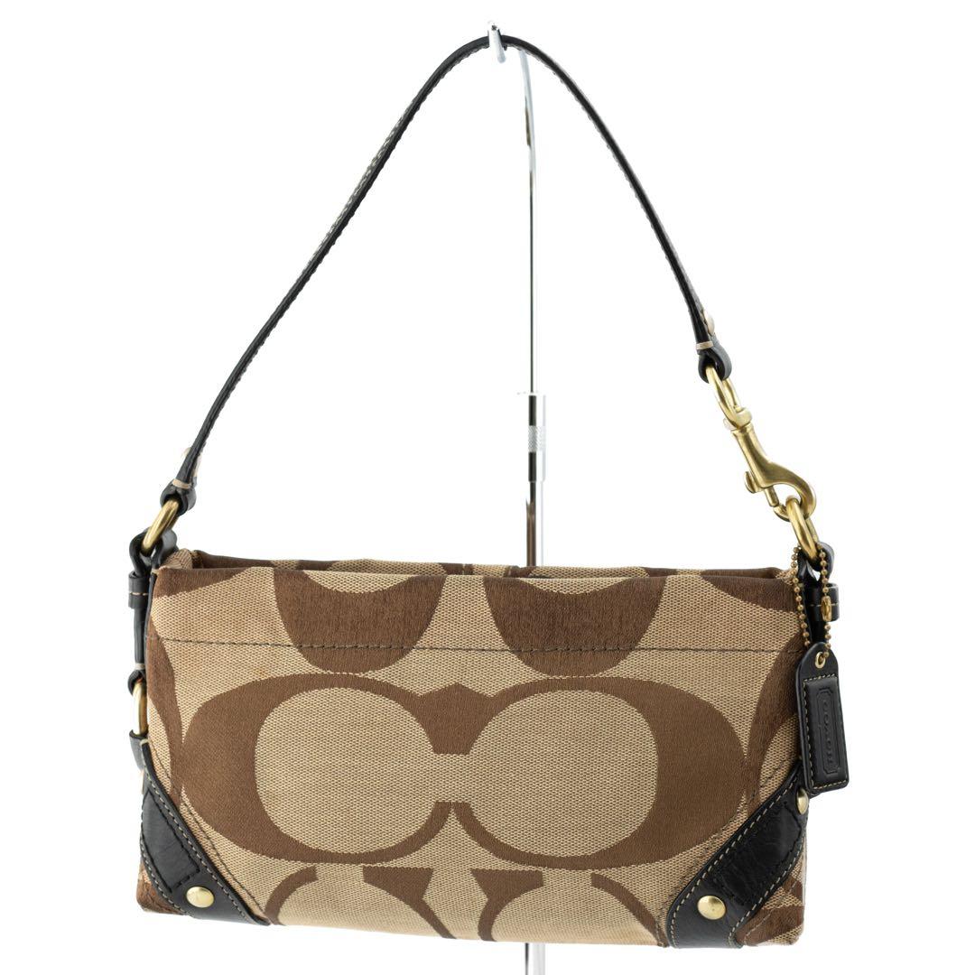 A146【美品】COACH／コーチ　アクセサリーポーチ　ハンドバッグ　シグネチャ