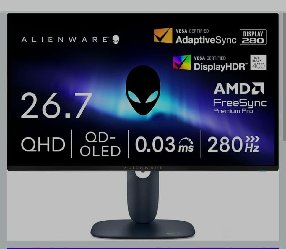 ディスプレイ・モニター本体 qd oled 2k 280hz alienware AW2725D