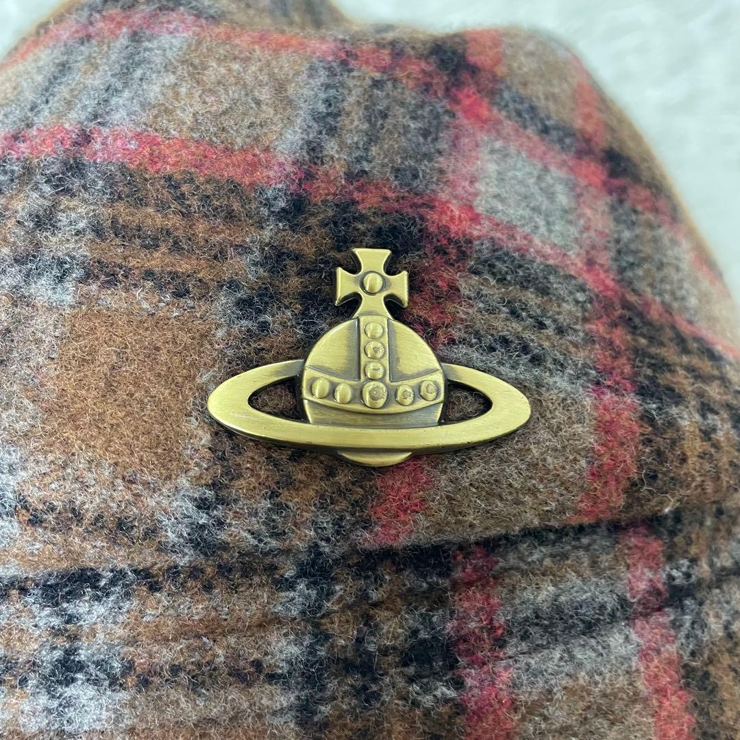 希少✨ヴィヴィアンウエストウッド オーブ チェック柄 ウール クロッシェ ハット