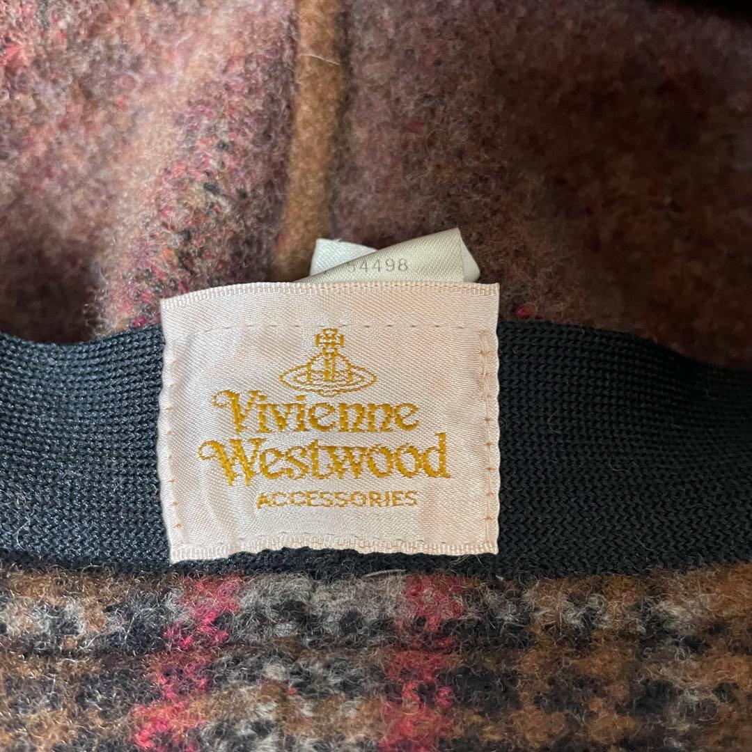 希少✨ヴィヴィアンウエストウッド オーブ チェック柄 ウール クロッシェ ハット