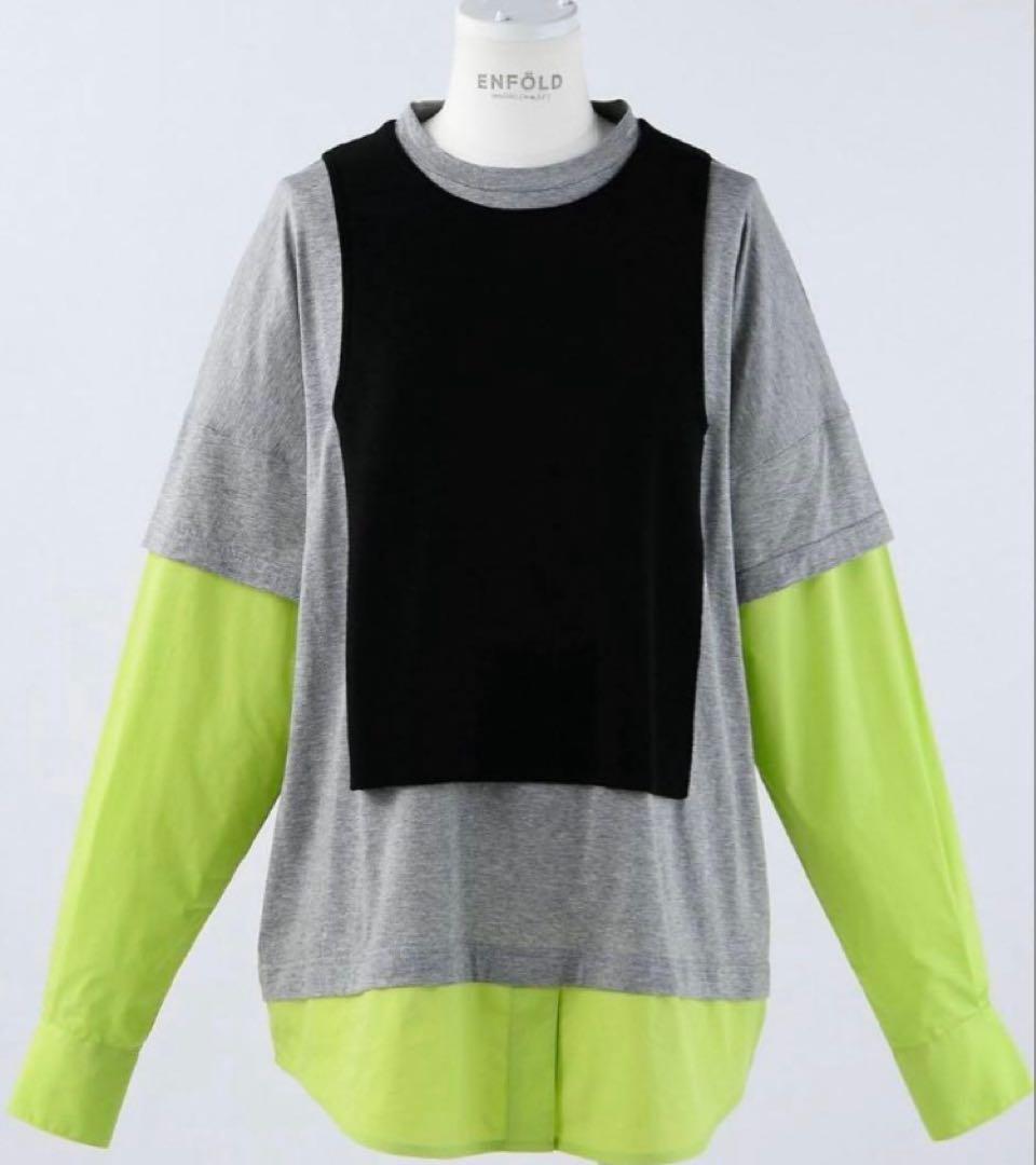 エンフォルド　ドレープ天竺 フェイクレイヤードプルオーバー