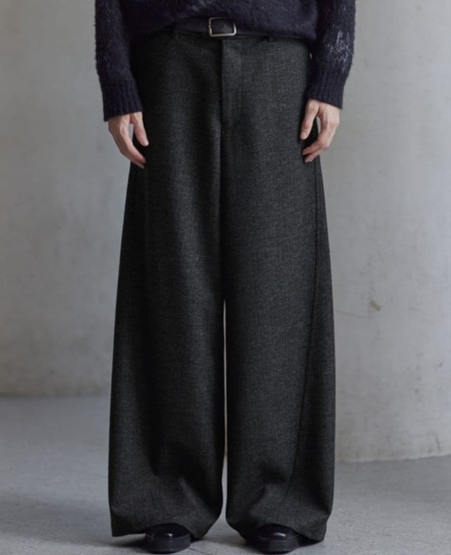 パンツ Wool Blend Herringbone Tweed 3D Pants