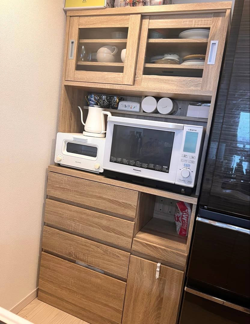 【美品】LOWYA 食器棚(送料込み、組み立て済)