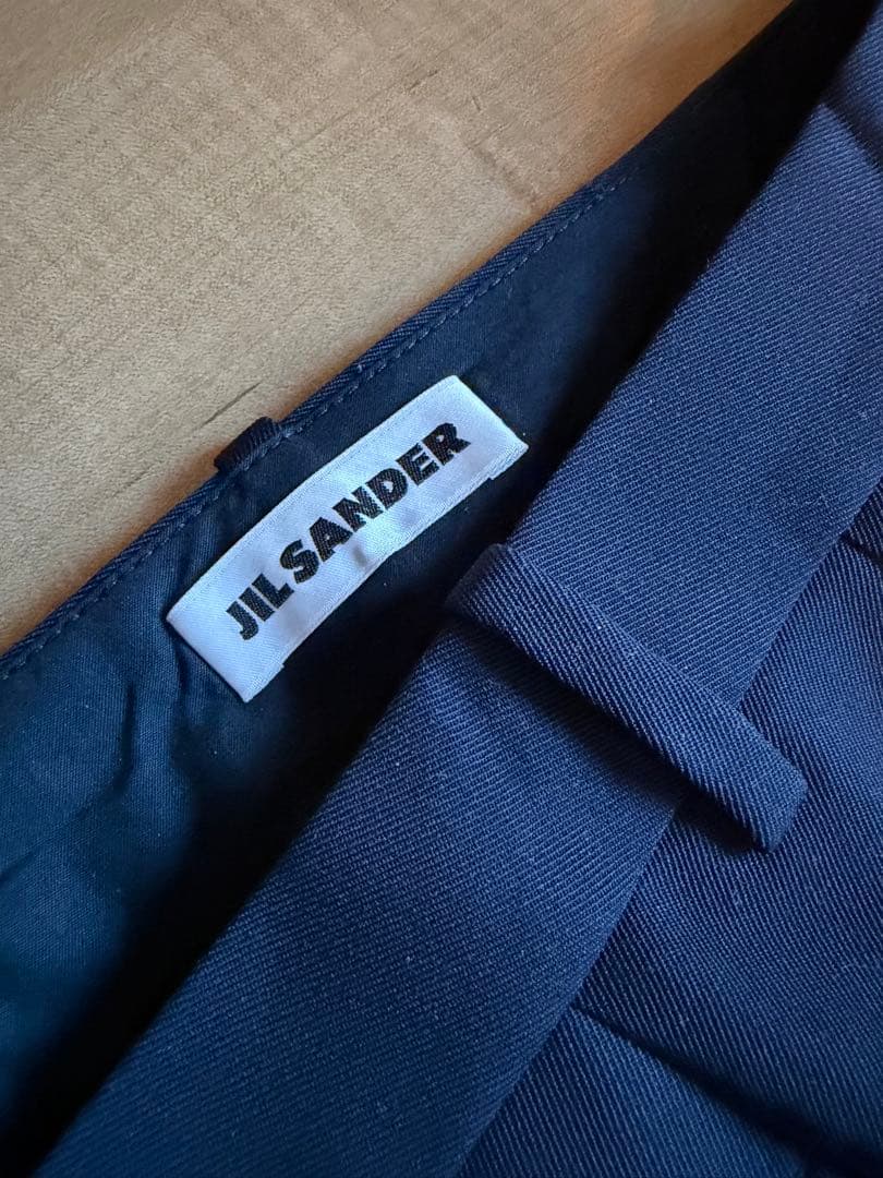 【美品】JILSANDER ジルサンダー スラックス 44 ネイビー