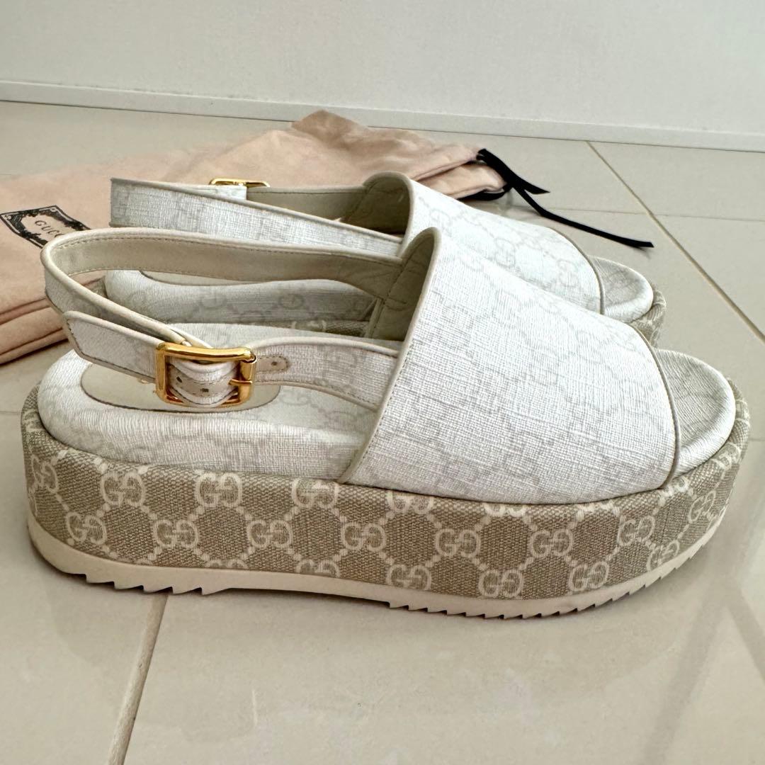 【美品】GUCCI ホワイト コンフォートサンダル37