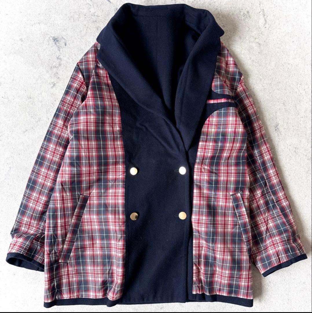 イズネス リバーシブル ウール ダブル 金ボタン ジャケット 定価79200円