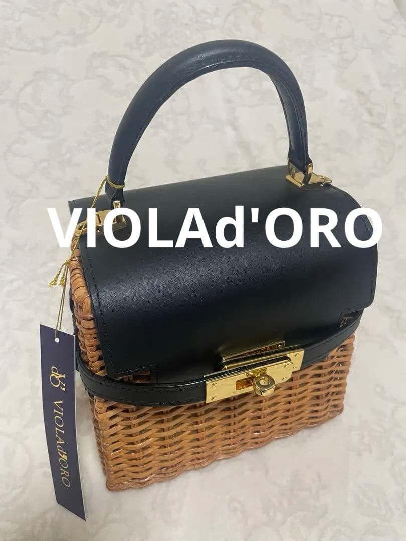 【新品未使用】ヴィオラドーロMIRO カゴバッグ 2WAY キャメル 黒