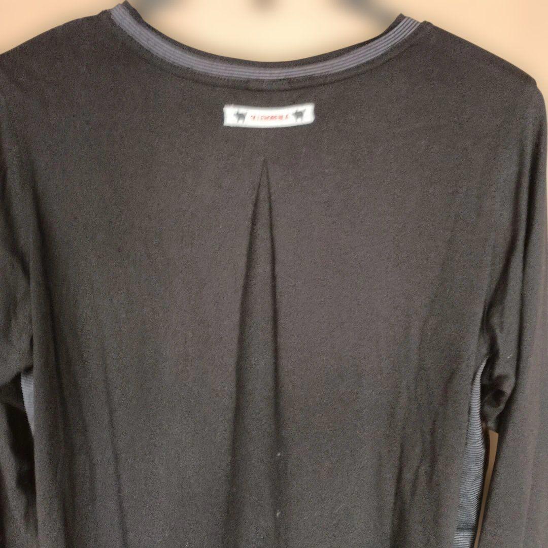 長袖Tシャツ 黒地 白イラスト