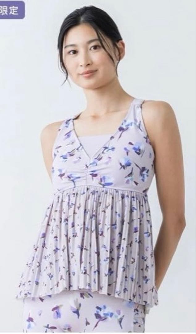 SUKALA ローズプリントプリーツタンクトップ　 LLサイズ