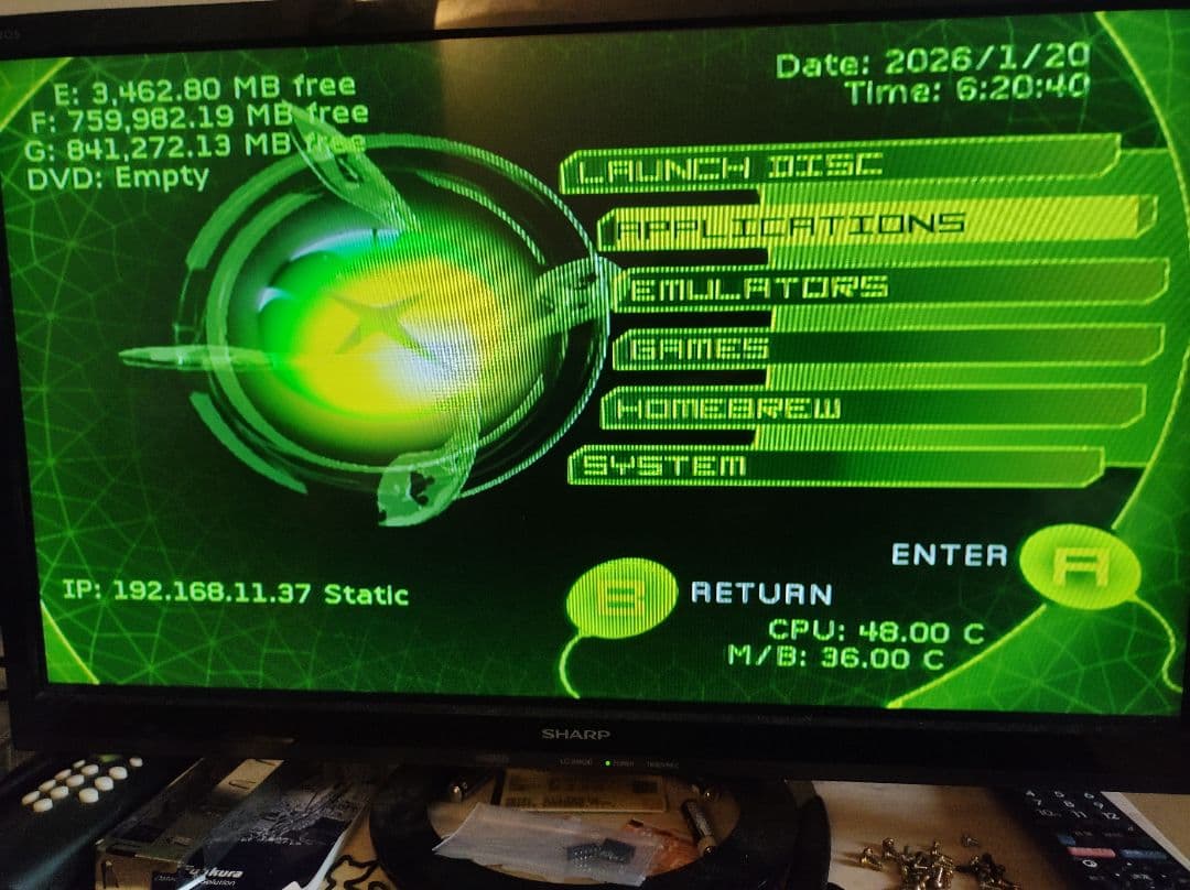 初代XBOX 本体のみevox 〜トムソン HDD1TB - ROCKY5