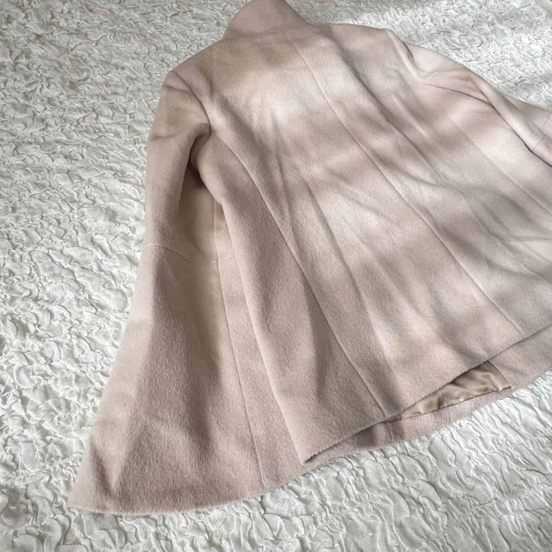 ANAYI アナイ アンゴラビーバー 袖フレアコート ピンク 38