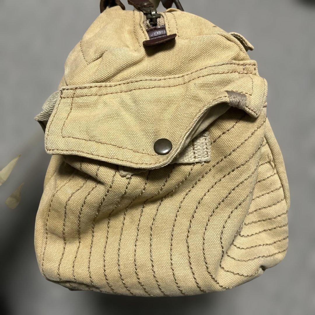 avirex ボストン　バック　キャンバス　牛革　ダメージ加工