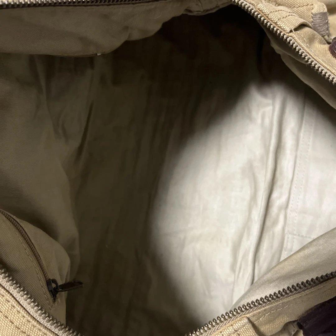 avirex ボストン　バック　キャンバス　牛革　ダメージ加工