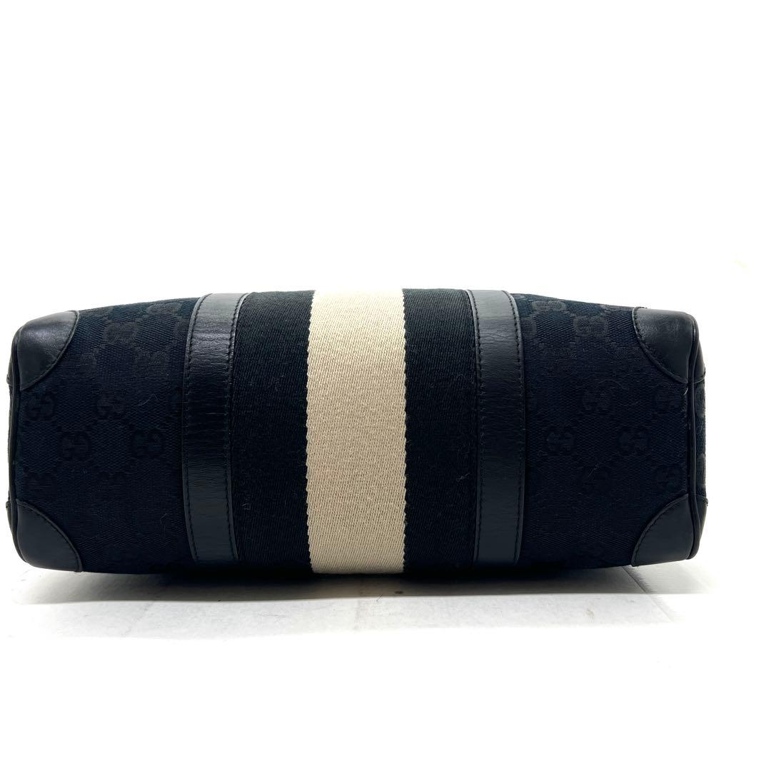 【極美品】グッチ ミニボストン ハンドバッグ GG キャンバス レザー 保存袋付