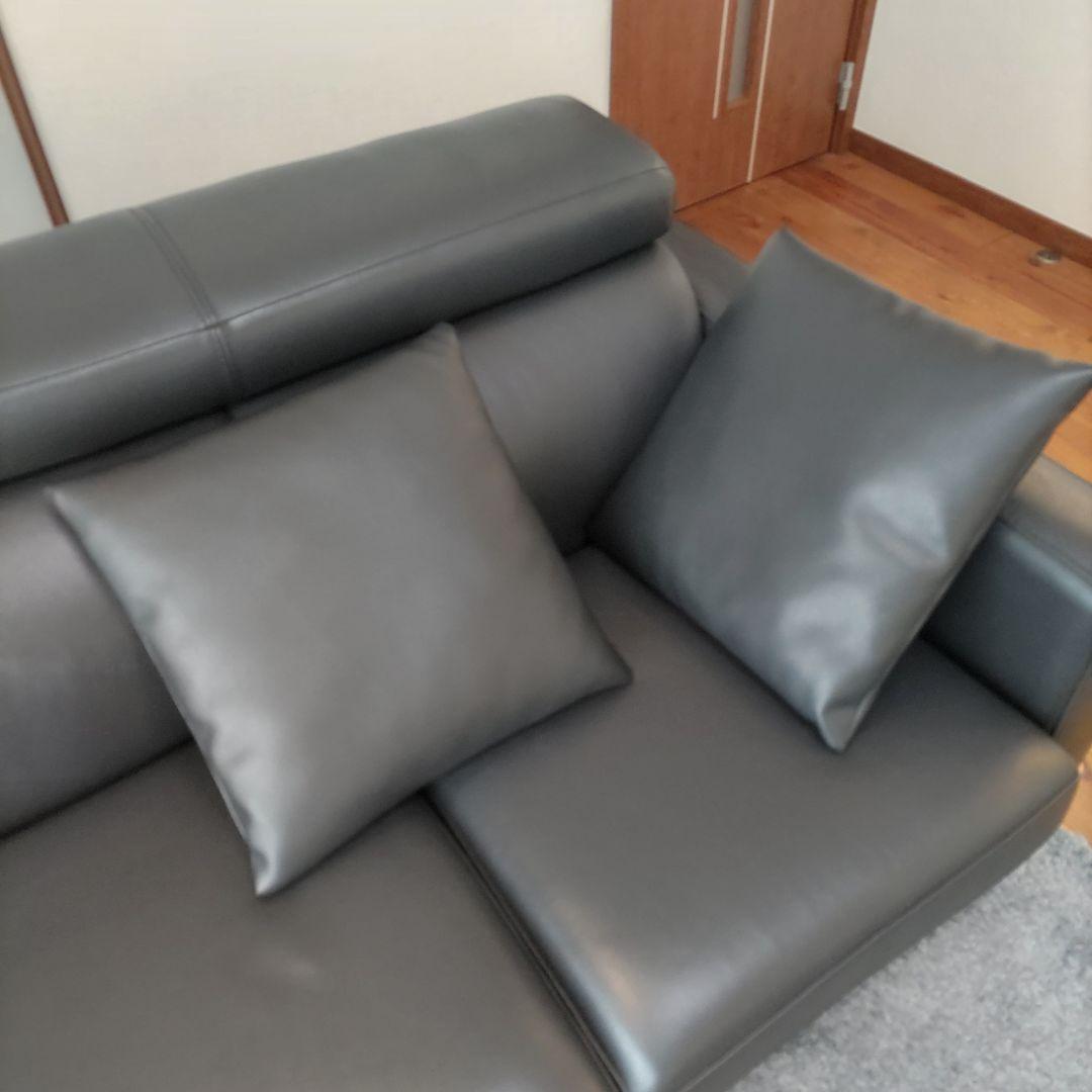 3人掛け カウチソファ　黒