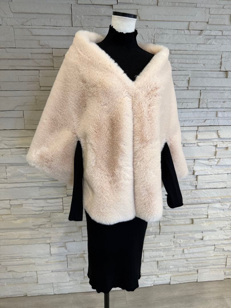 JENNE リッチボリュームファーケープ ファーポンチョ ケープコート