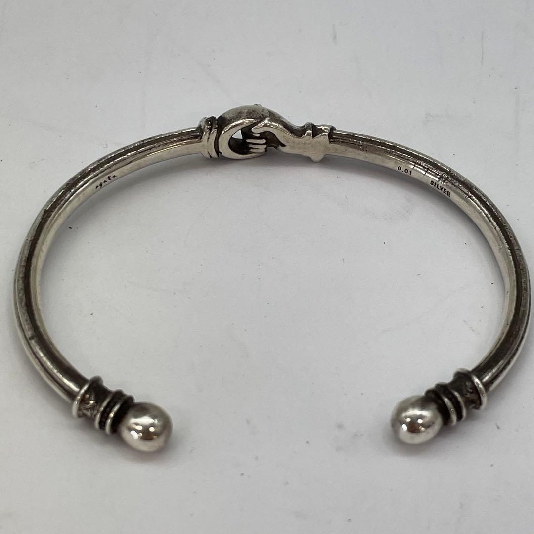 アガット シルバー バングル ブレスレット ストーン FR146