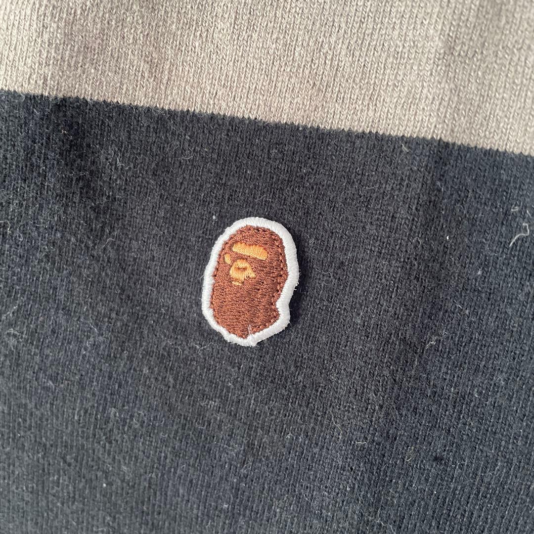 A Bathing Ape ラガーシャツ Mサイズ ブラック/グレーキムタク着用