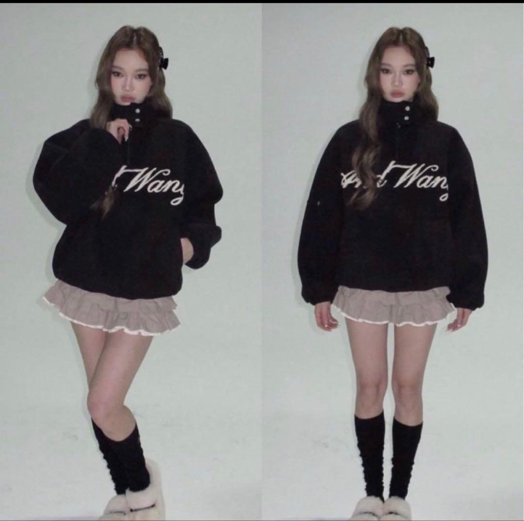トップス ANDWANG Fluffy Fleece Set black