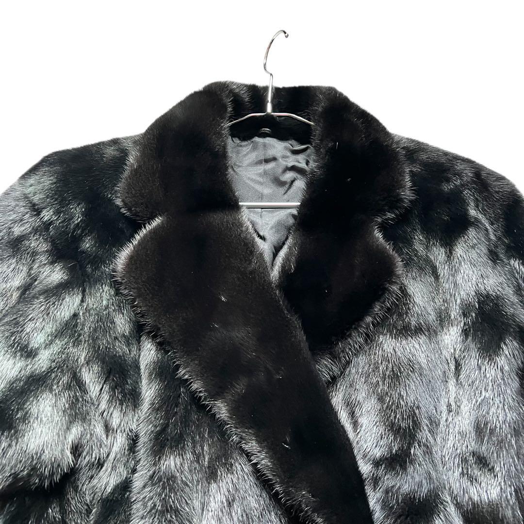 グラマミンク ショート丈 ダブルブレスト サガミンク リアルファーコート