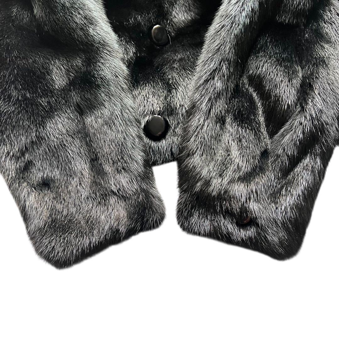 グラマミンク ショート丈 ダブルブレスト サガミンク リアルファーコート