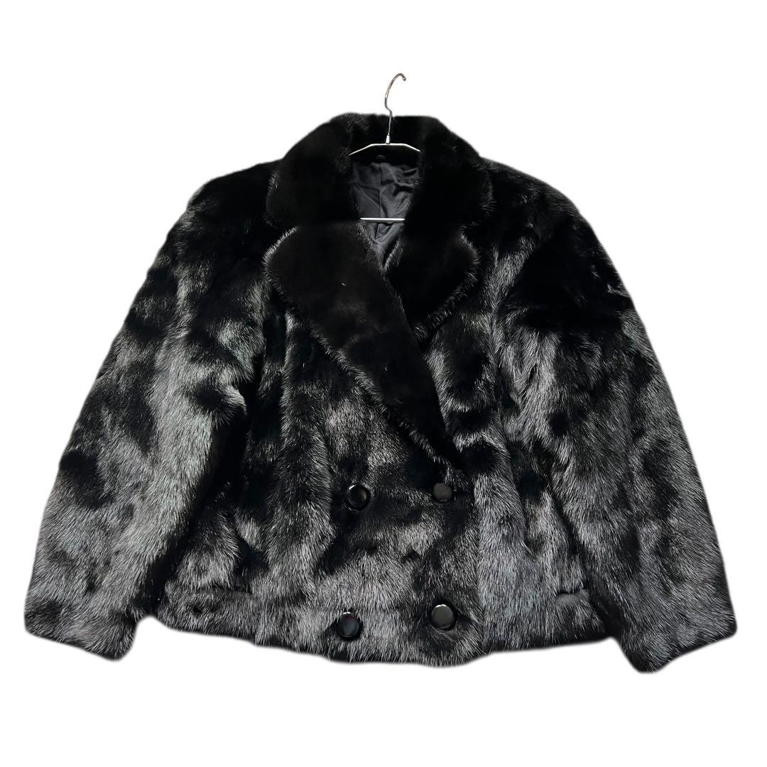 グラマミンク ショート丈 ダブルブレスト サガミンク リアルファーコート