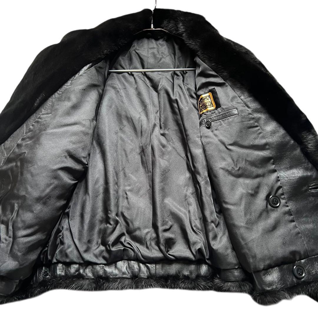 グラマミンク ショート丈 ダブルブレスト サガミンク リアルファーコート