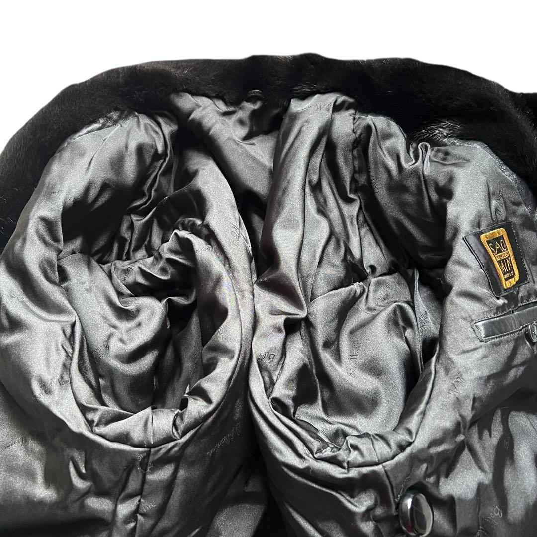 グラマミンク ショート丈 ダブルブレスト サガミンク リアルファーコート