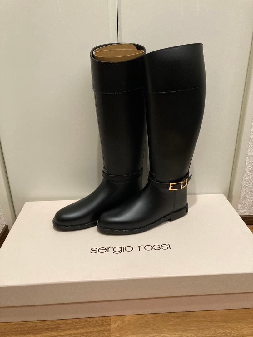 sergio rossi ブラック ロングブーツ