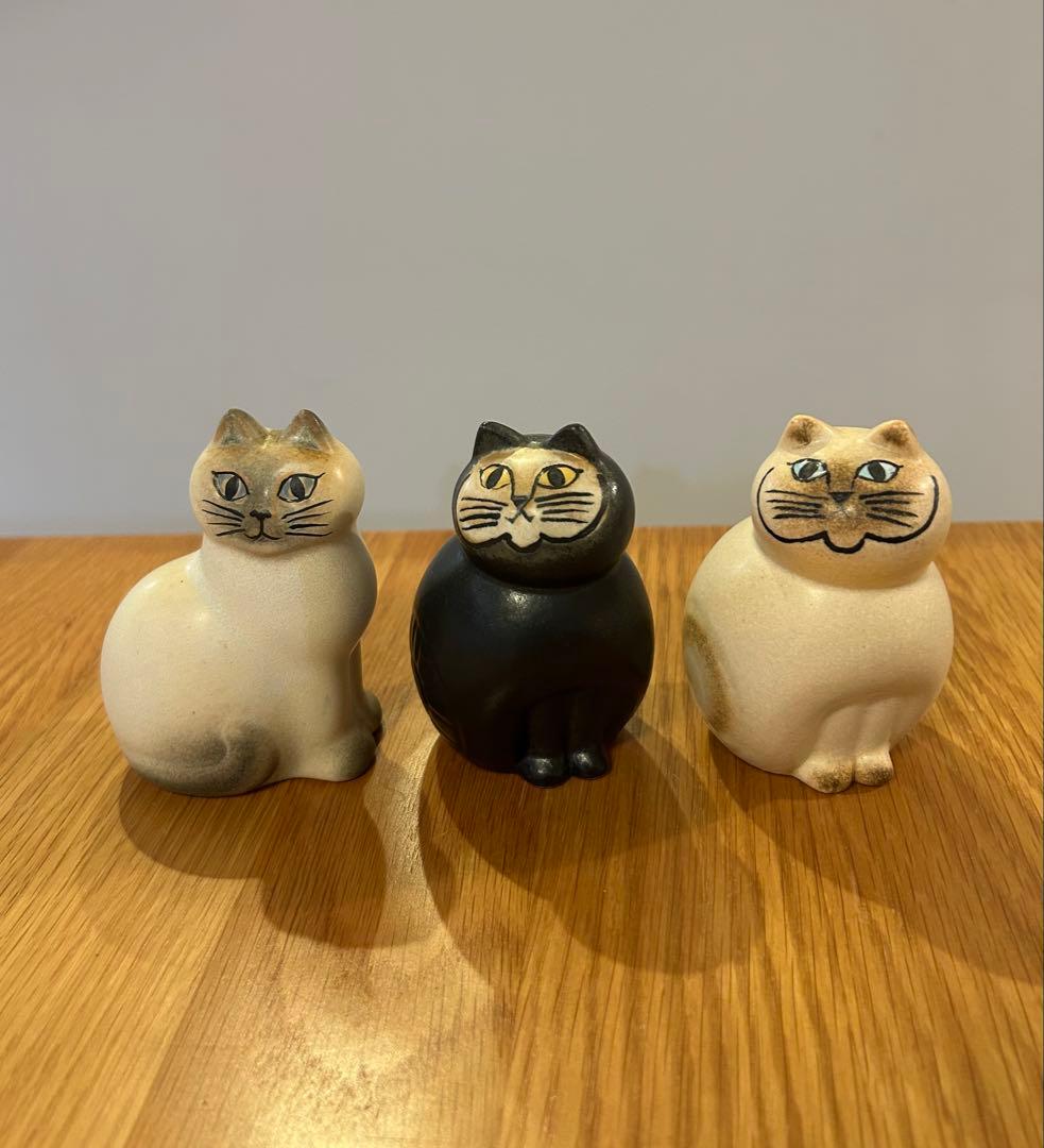 リサラーソン Lisa Larson ネコ 3個 ミア マンズ