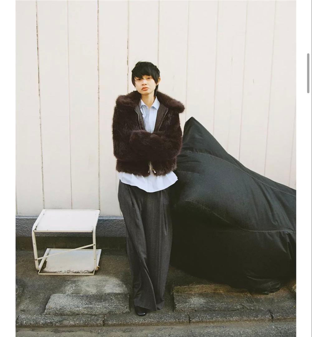 ZARA フェイクファーショートコートダークブラウン S