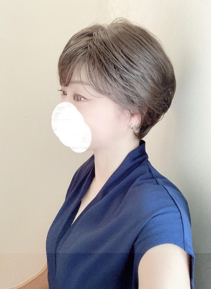 銀座サロン　KAZUE WIG　人毛MIX　フェミニンショート　ダークブラウン