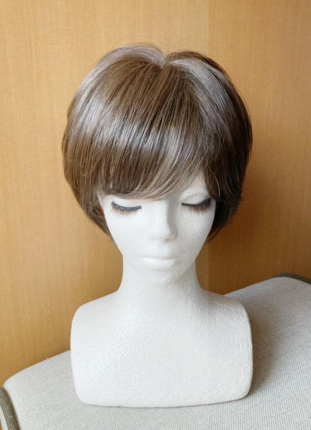 銀座サロン　KAZUE WIG　人毛MIX　フェミニンショート　ダークブラウン