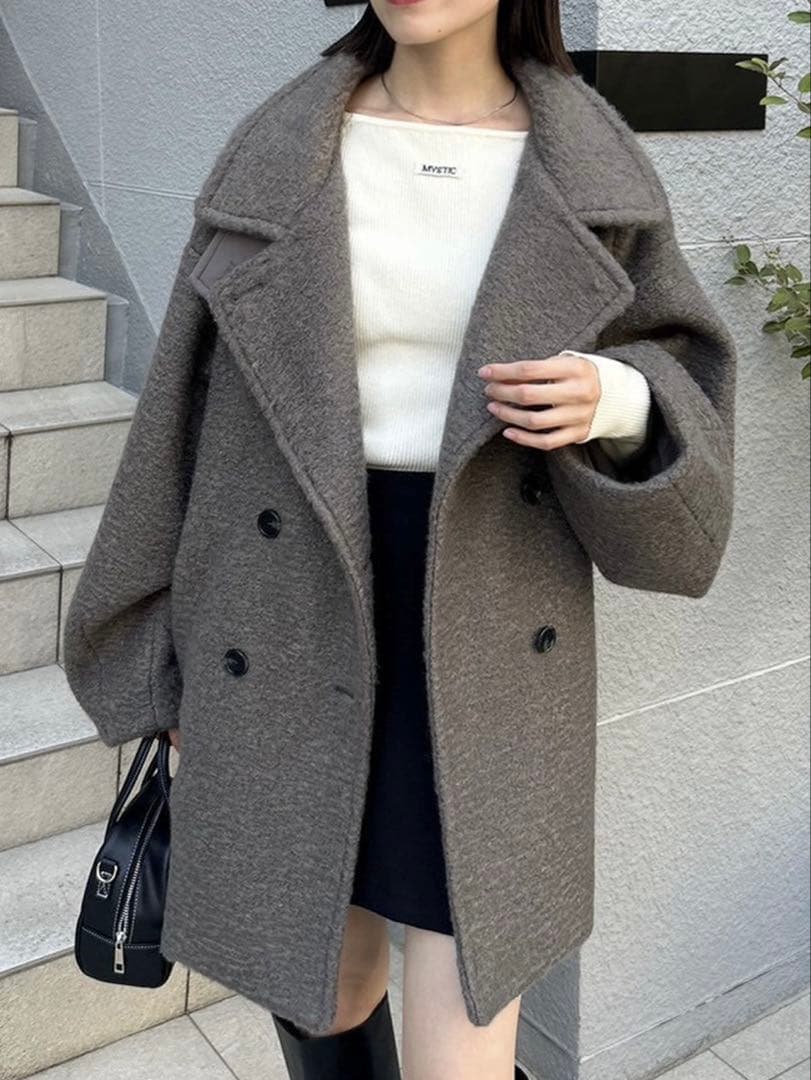 mystic シャギーミドルコート