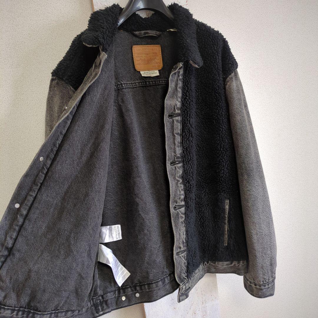 古着　Levi’s リーバイス　ボアジャケット　ブラックデニム　XL