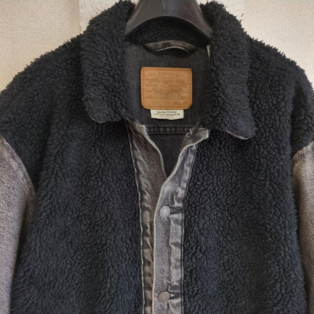 古着　Levi’s リーバイス　ボアジャケット　ブラックデニム　XL