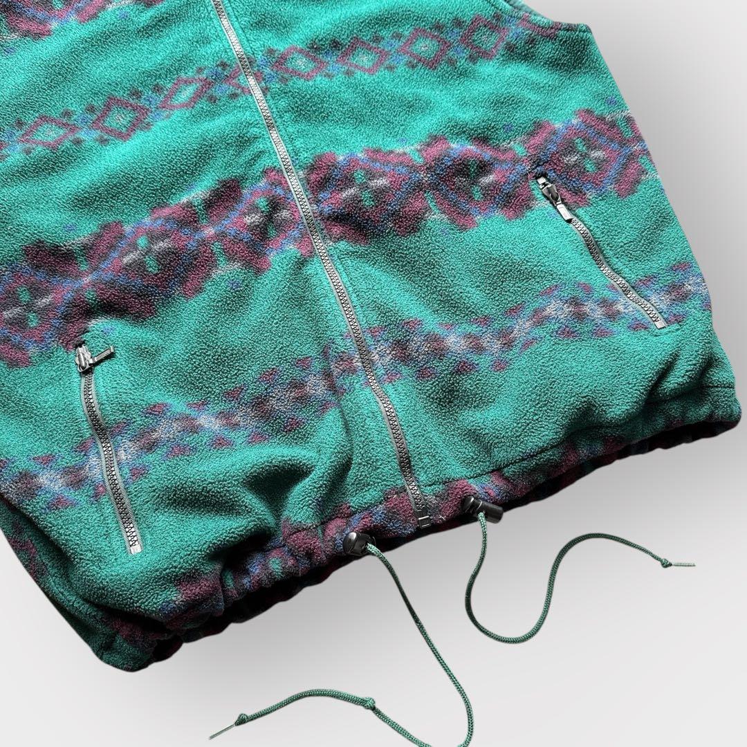 90s USA製 エディーバウアー ポーラテック フリース ベスト ドローコード