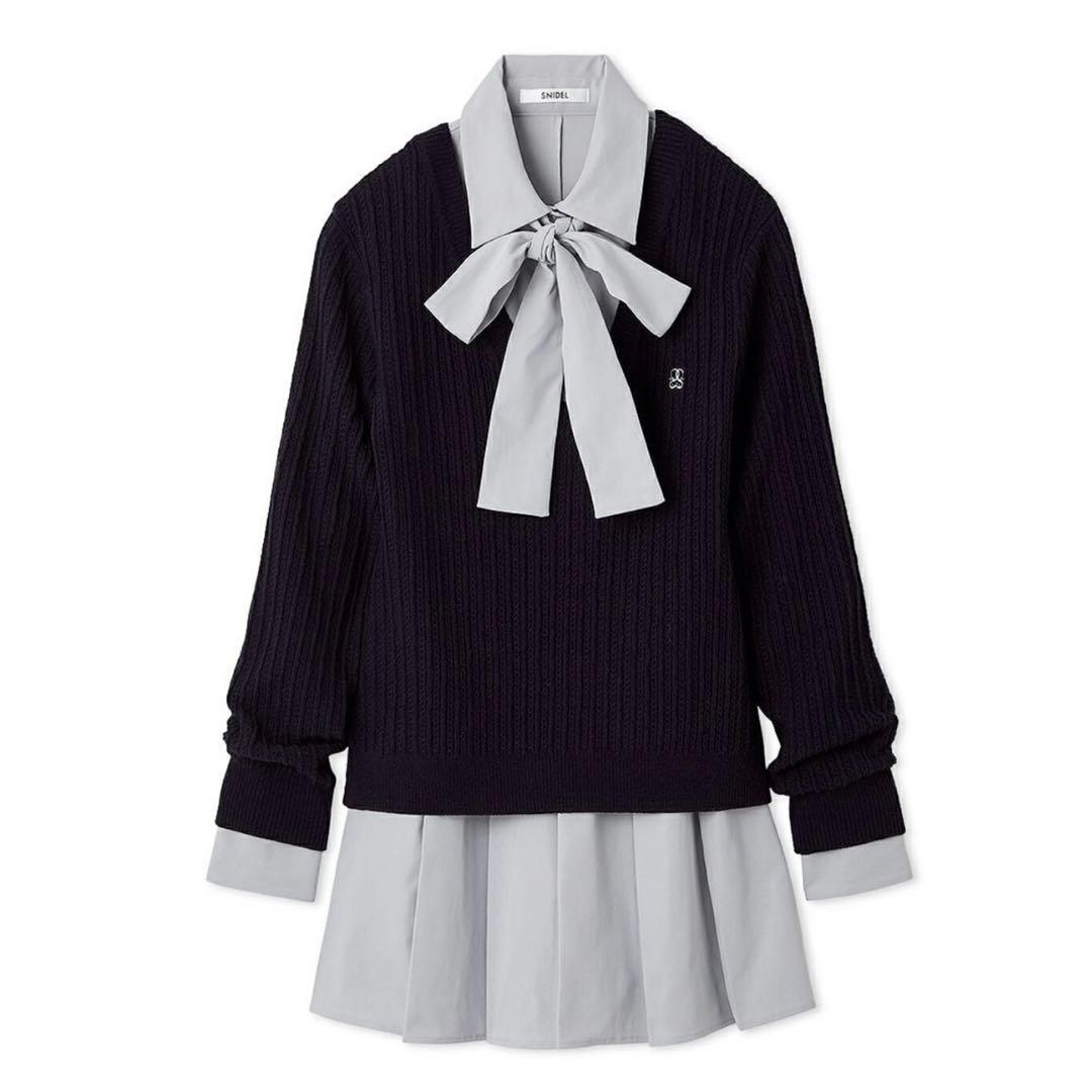 【新品】スナイデル ニットシャツワンピース ネイビー サイズ0 SNIDEL