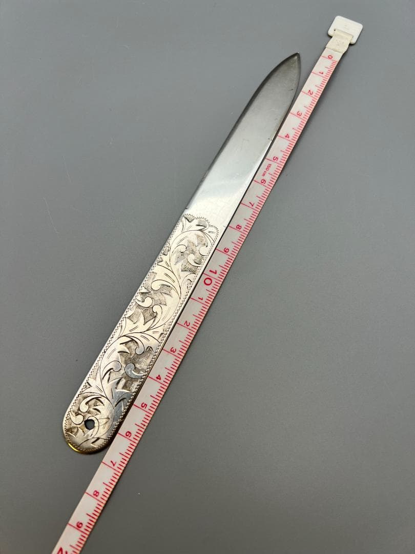SILVER刻印　ペーパーナイフ　手彫　銀製　重量約25.8g