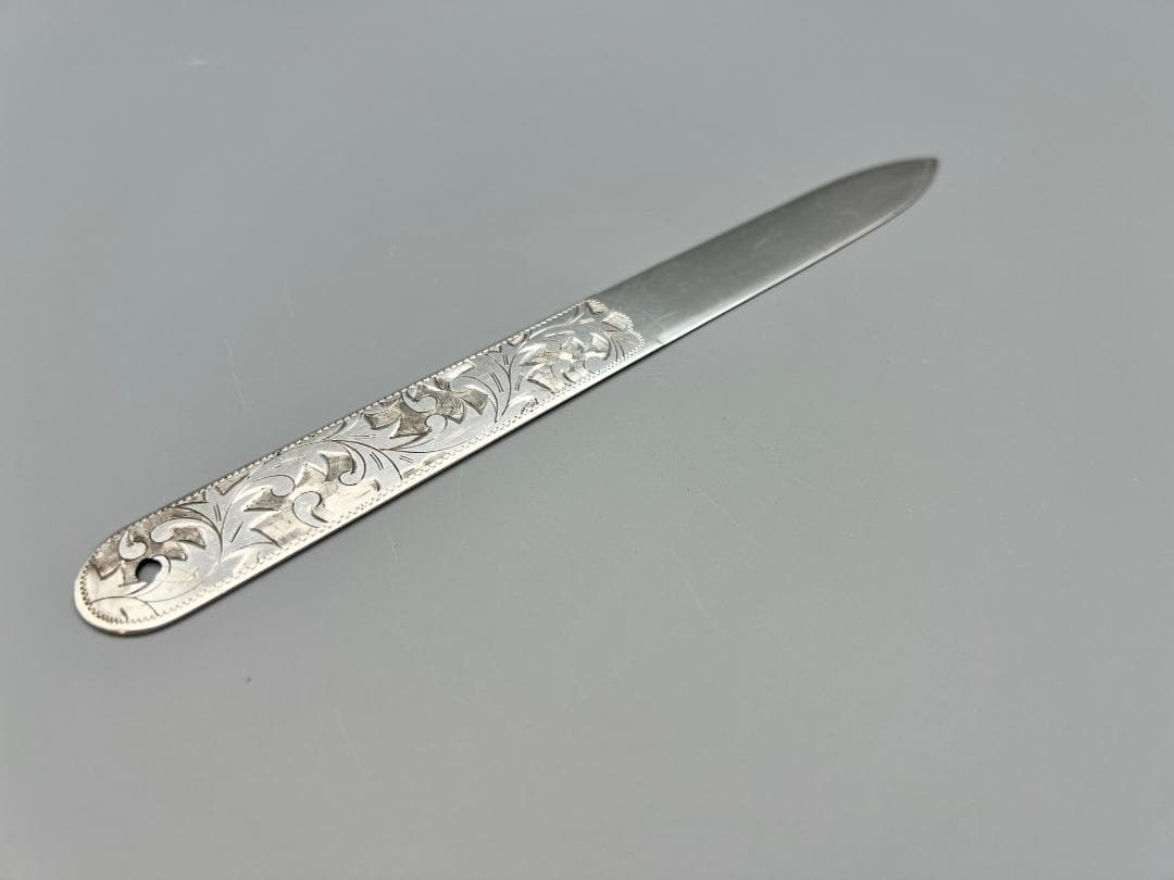SILVER刻印　ペーパーナイフ　手彫　銀製　重量約25.8g