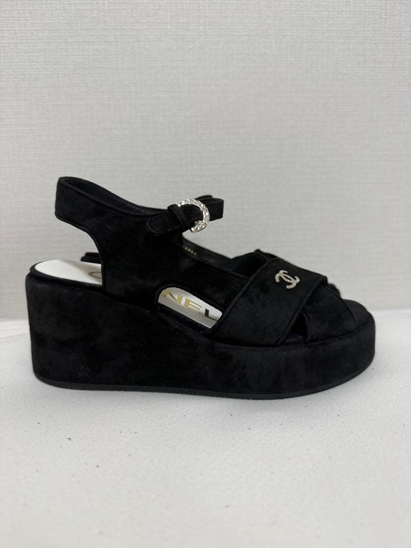 シャネル CHANEL ココマーク サンダル ウェッジソール 36C 23.5