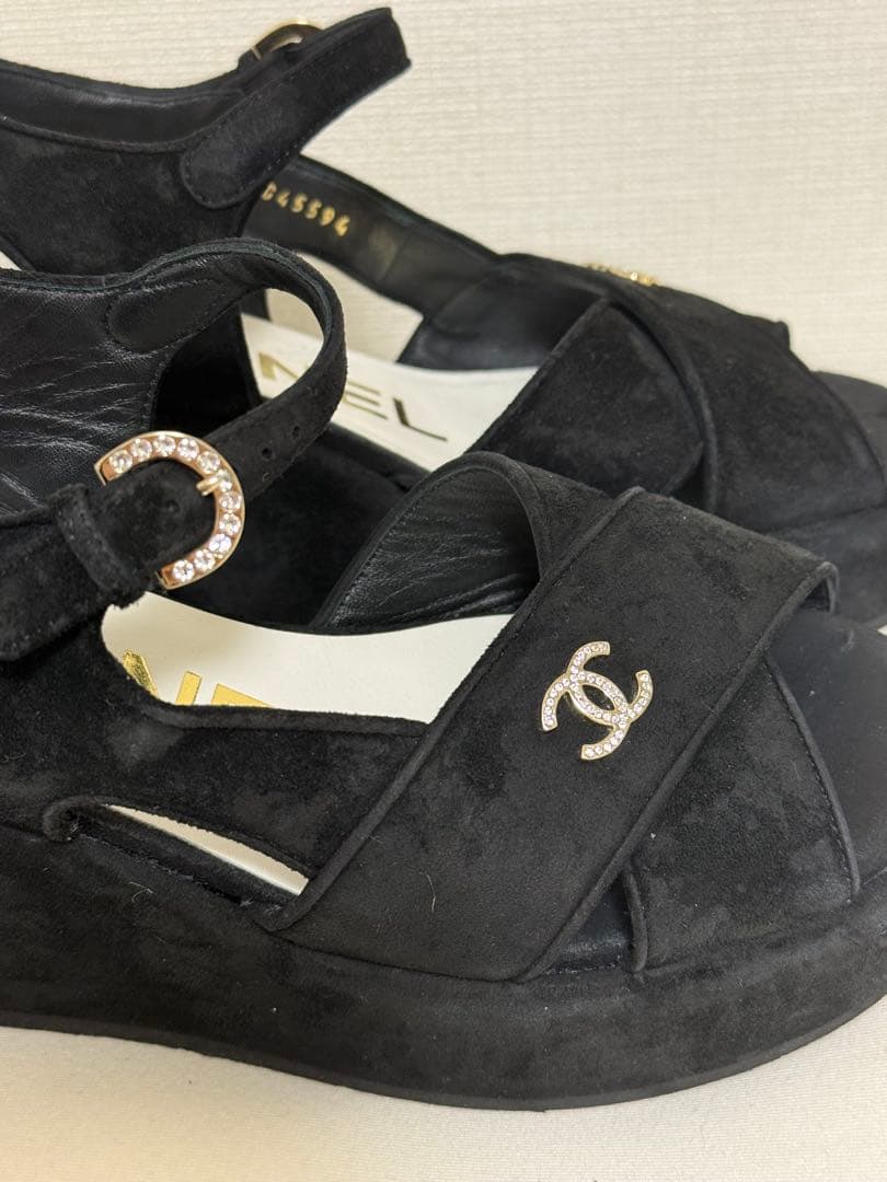 シャネル CHANEL ココマーク サンダル ウェッジソール 36C 23.5