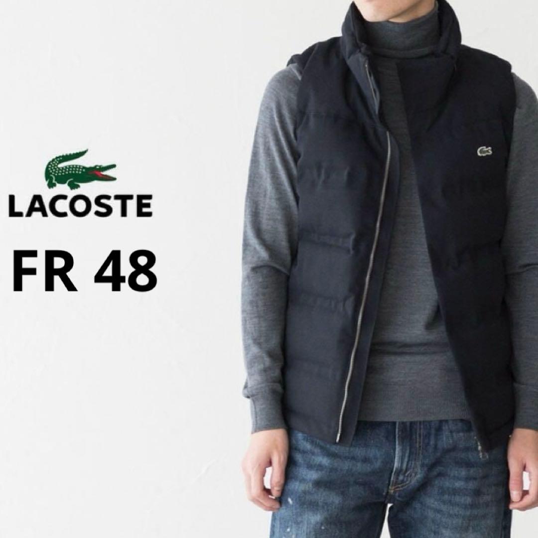 【未使用級✨】ラコステ ピケ ダウンベスト BH350EL 鹿の子 黒 FR48