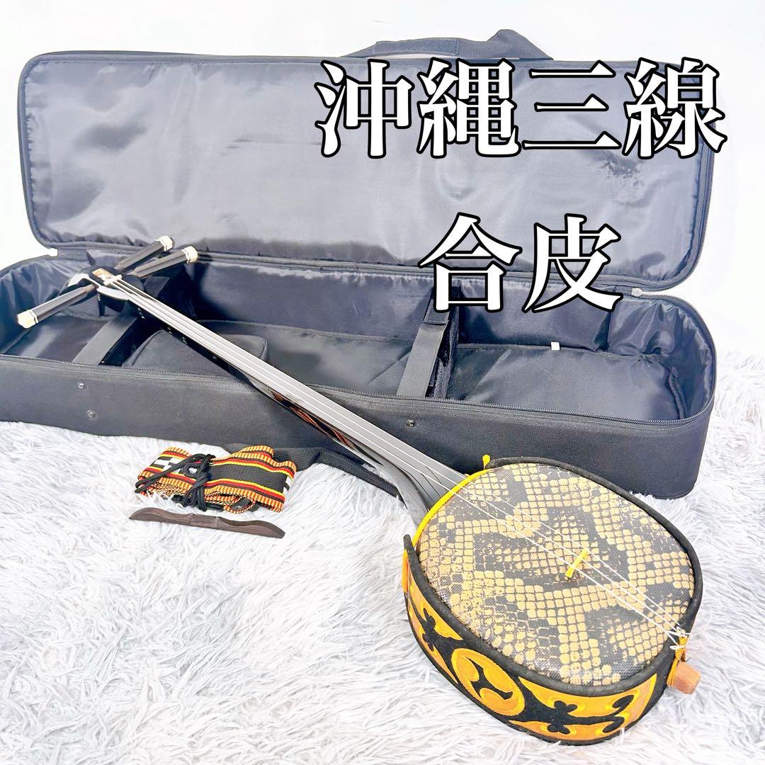 【良品】沖縄三線 三味線　人工　初心者オススメ ケース付