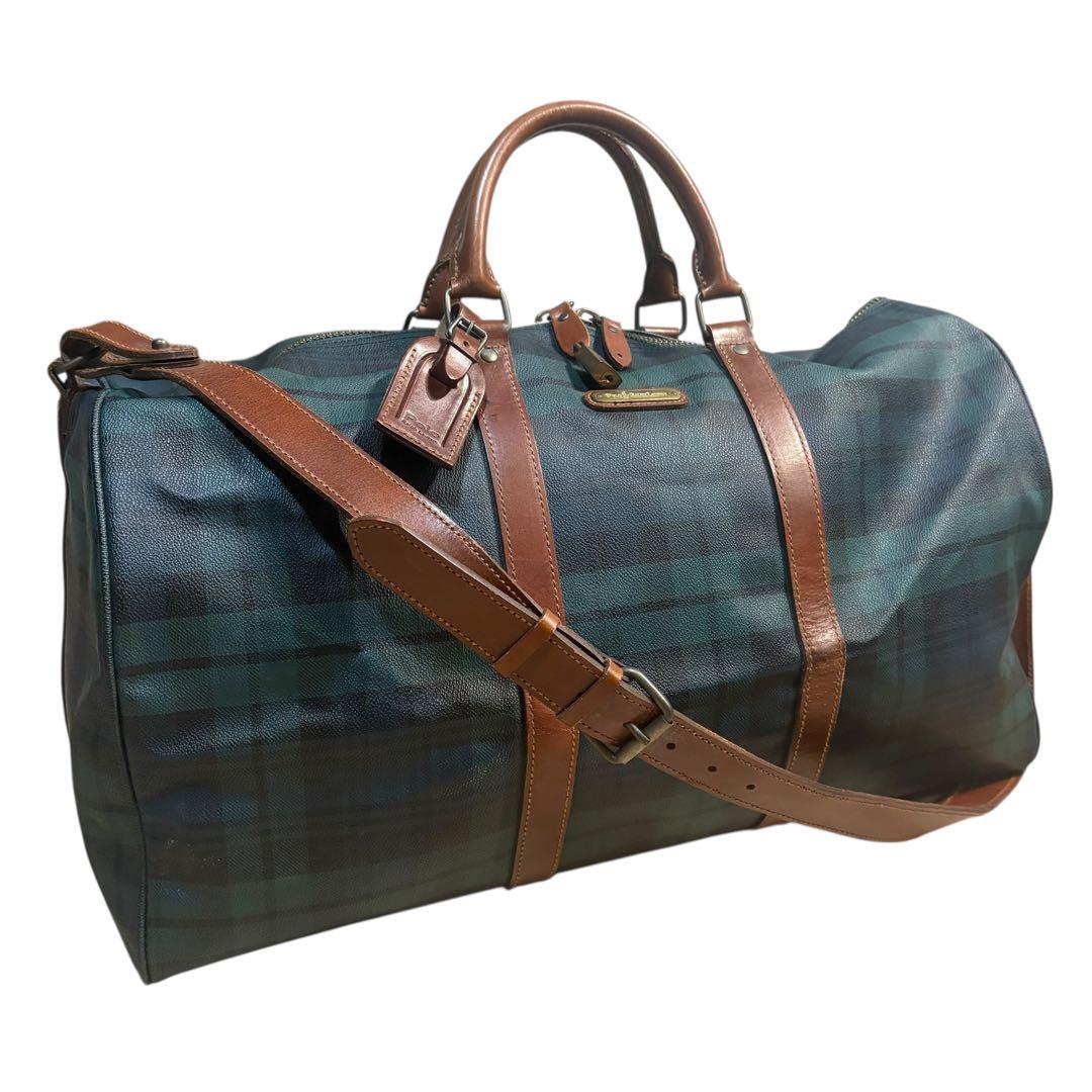 美品 ポロラルフローレン ボストンバッグ 2way チェック PVC 大容量