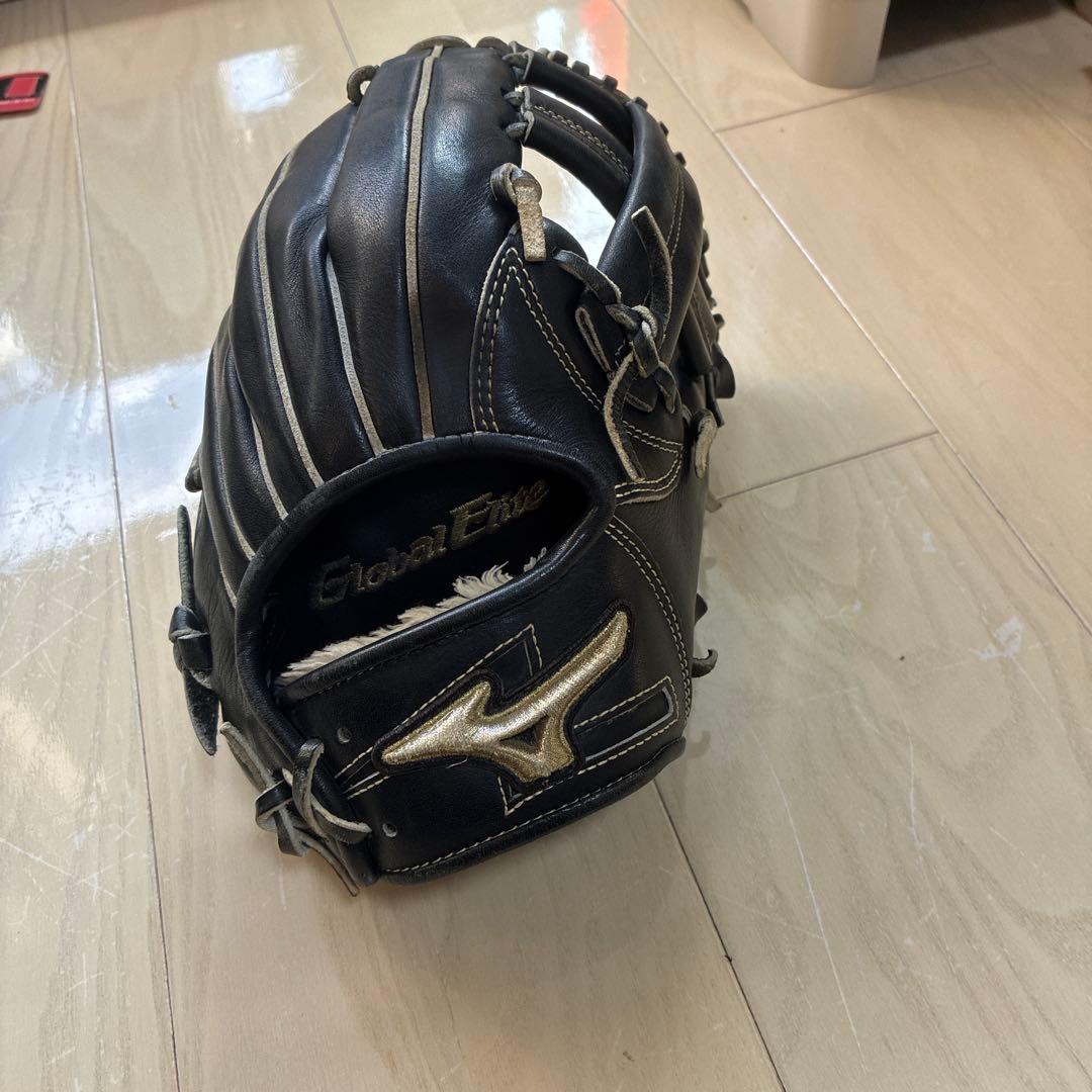 Mizuno グローバルエリート 軟式グローブ 黒(少年野球用)