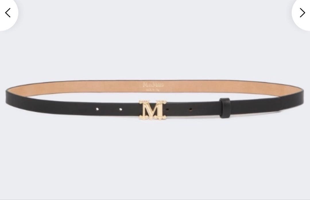 [Mグラツィアータ] カーフレザー ベルト - Black